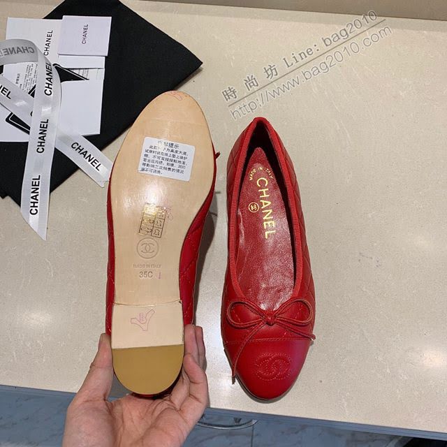 Chanel女鞋 香奈兒頂級芭蕾舞鞋 Chanel羊皮舒適平底鞋  naq1064